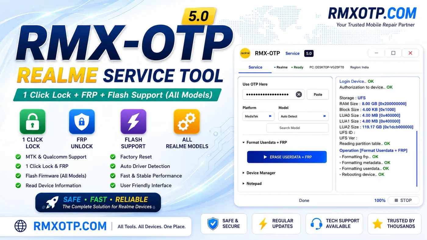 RMX OTP 5.0 service tool feature banner